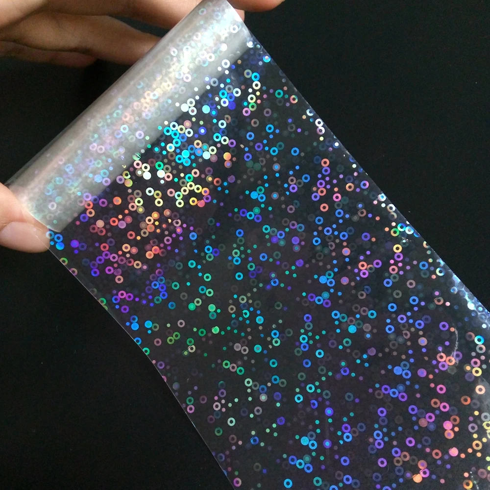 Holographic Nail Sticker Transfer Nail Foil For Gluing Transparent Laser Design DIY Nail Art Decals Tips Manicure Tool 8CMx100CM