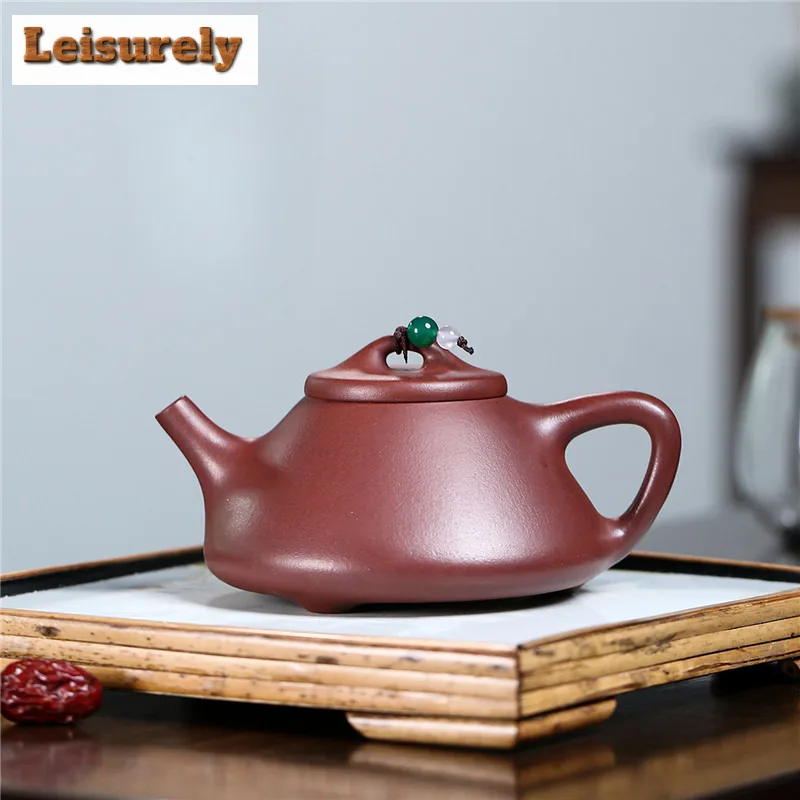 240ml Exquisite Yixing Purple Clay Teapots Handmade Stone Scoop Pot Raw Ore Dicaoqing Mud Kettle Chinese Zisha Tea Set Tea Craft