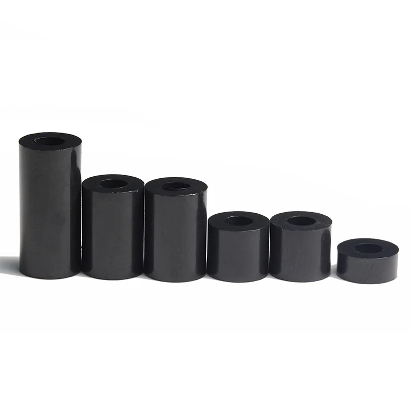 50/20Pcs M8 M10 Zwart Abs Rround Spacer Standoff Nylon Non-Threaded Spacer Ronde Hollow Standoff Wasmachine