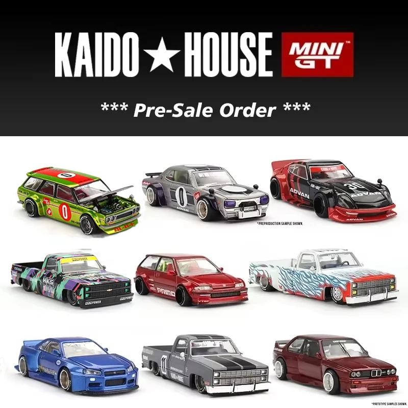 PreSale KHMG 1:64 Skyline GTR R34 Carbon 510 Wagon 240Z Silverado BMW M3 E30 NSX Silverado KAIDO V2 Diecast Car Model Toys