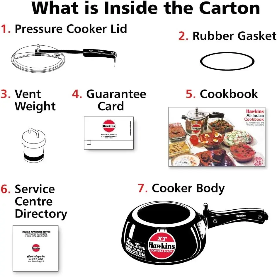 NEW Contura CXT20 Extra Thick Hard Anodised Pressure Cooker for Gas,Induction and Electric Stoves, 2 litres, Black