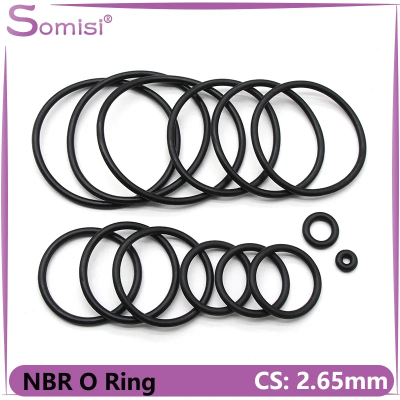 

10pcs NBR O Ring Nitrile Rubber Gasket Thickness CS 2.65mm ID 5~150mmRound Corrosion Oil Resist Sealing Washer O Rings