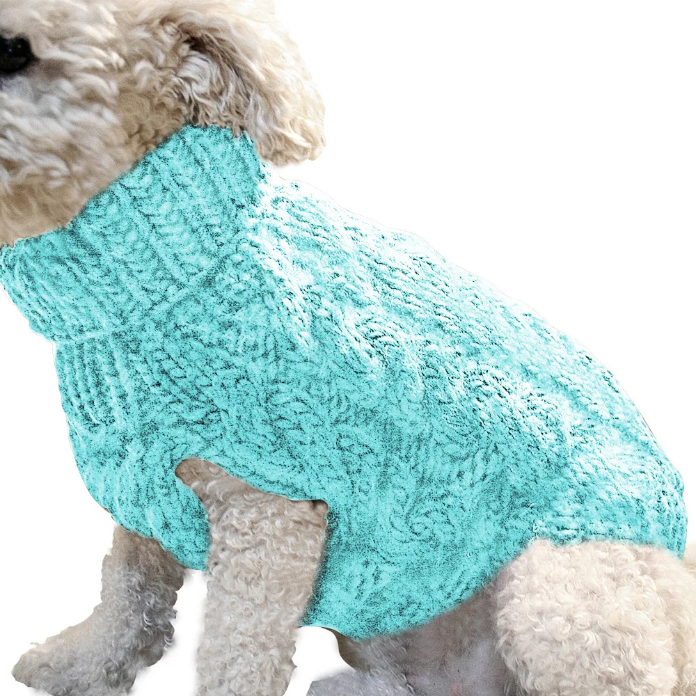 Dog Cute Pet Sweater Fashion Autumn And Winter New Pet Clothes Solid Color Twist Knitting Warm Clothing Comfortable