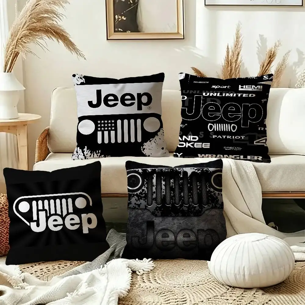 J-JEEP Office Cushion Pillowcase Car Cushion Cover45X45CM Lumbar Pillowcase Sofa Pillowcover