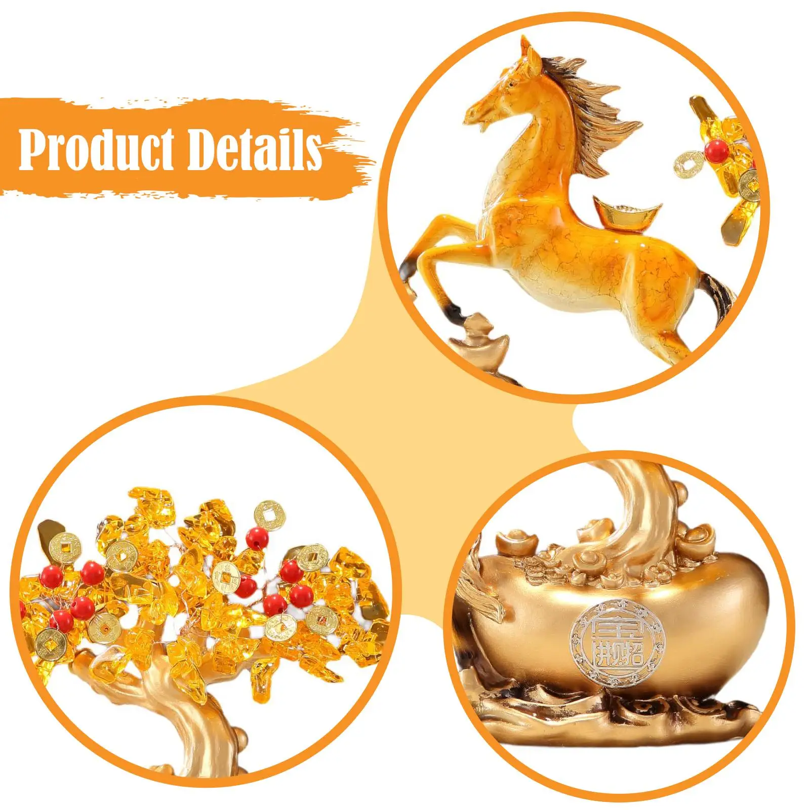 

Horse Figurine Resin Animal Sculpture Modern Decorative Centerpiece for Living Room Office Desk Home Decor
