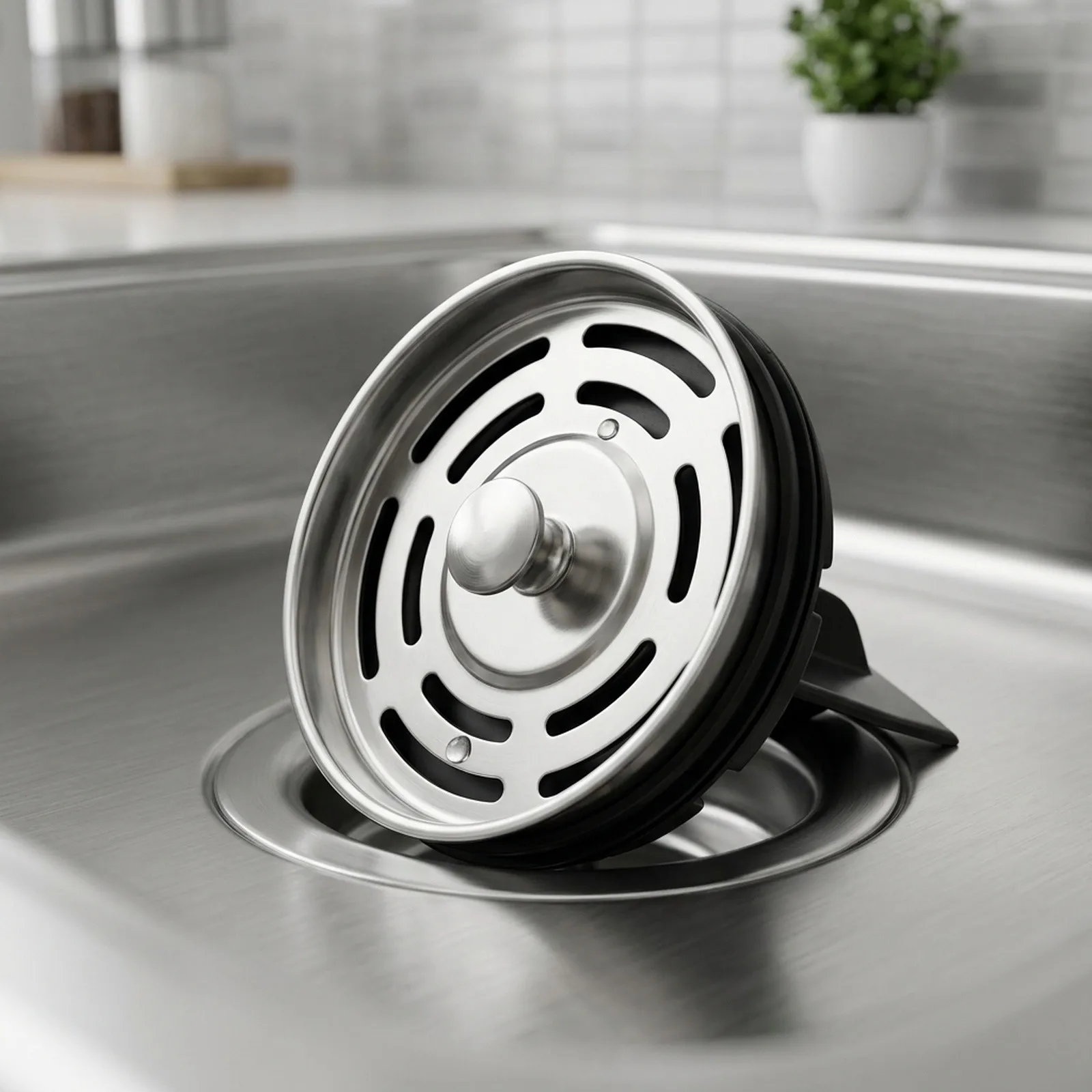 Garbage Disposal Strainer Cap with Rotating Water Stopper Function for InSinkErator Compatible 3.5 Inch Sink Openings