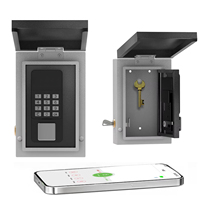 key safe, wall-mounted door key lock box, Bluetooth/password/OTP/key unlock, waterproof key storage box.