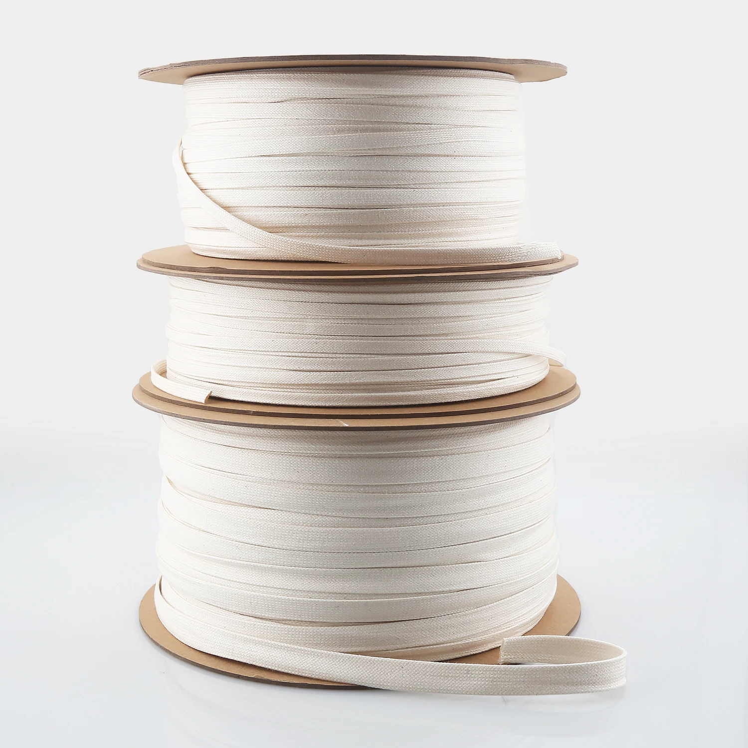 Pure Cotton Cotton Fabric Hemp Material Braided Tube Hollow Rope Cover Sleeve Electric Wire Protection Audio Cable Sleeve