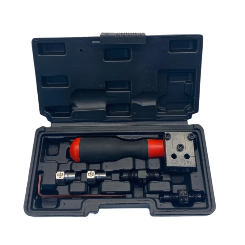 

Manual Pipe Reamer 3/16 1/4inch Flaring Tool Brake Line Flaring Tool Double Ended with Plastic Box