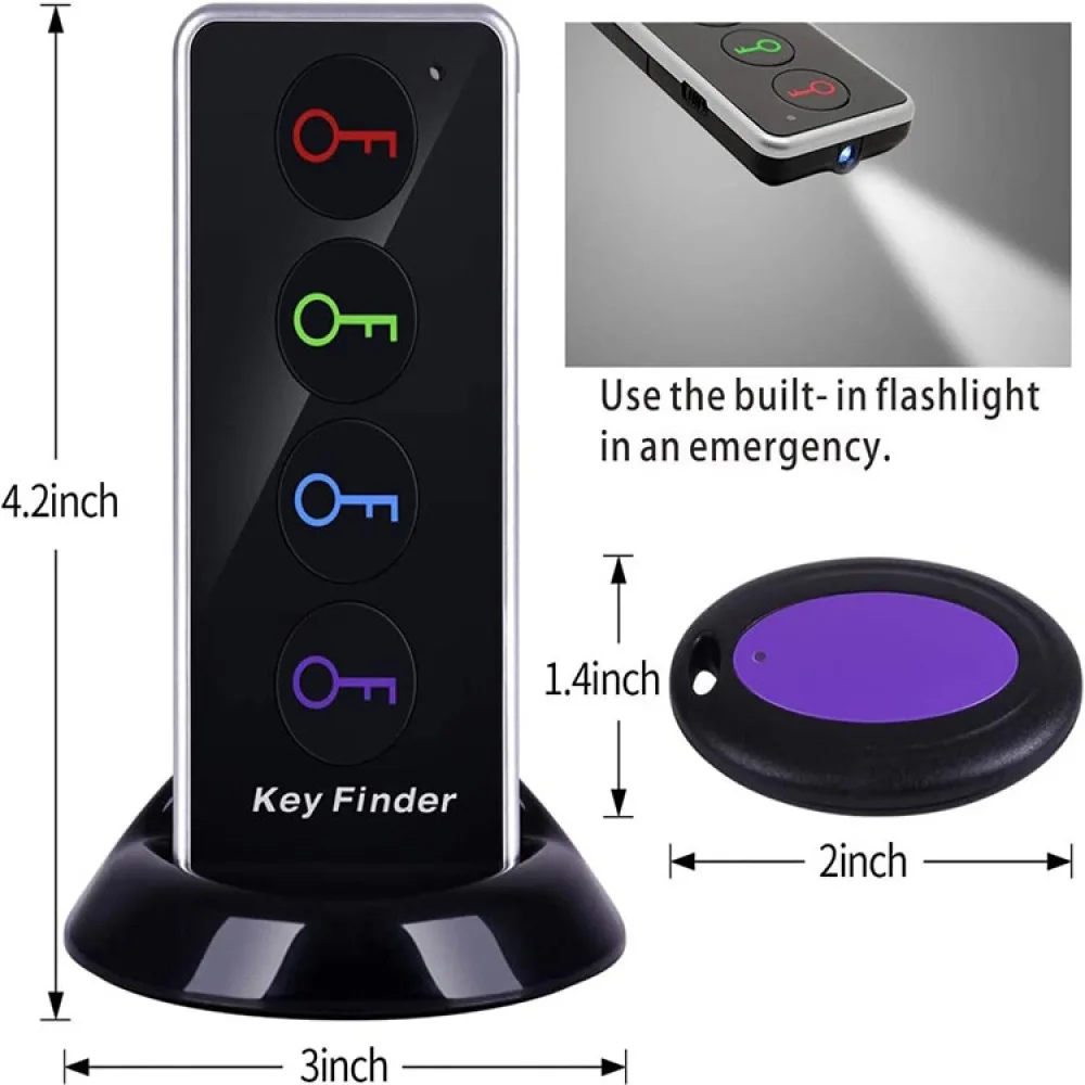 Key Finder Tracker Wireless Remote Alarm Locator For Personal Belongings Anti Lost Smart Tech Gadget Useful Household Tool