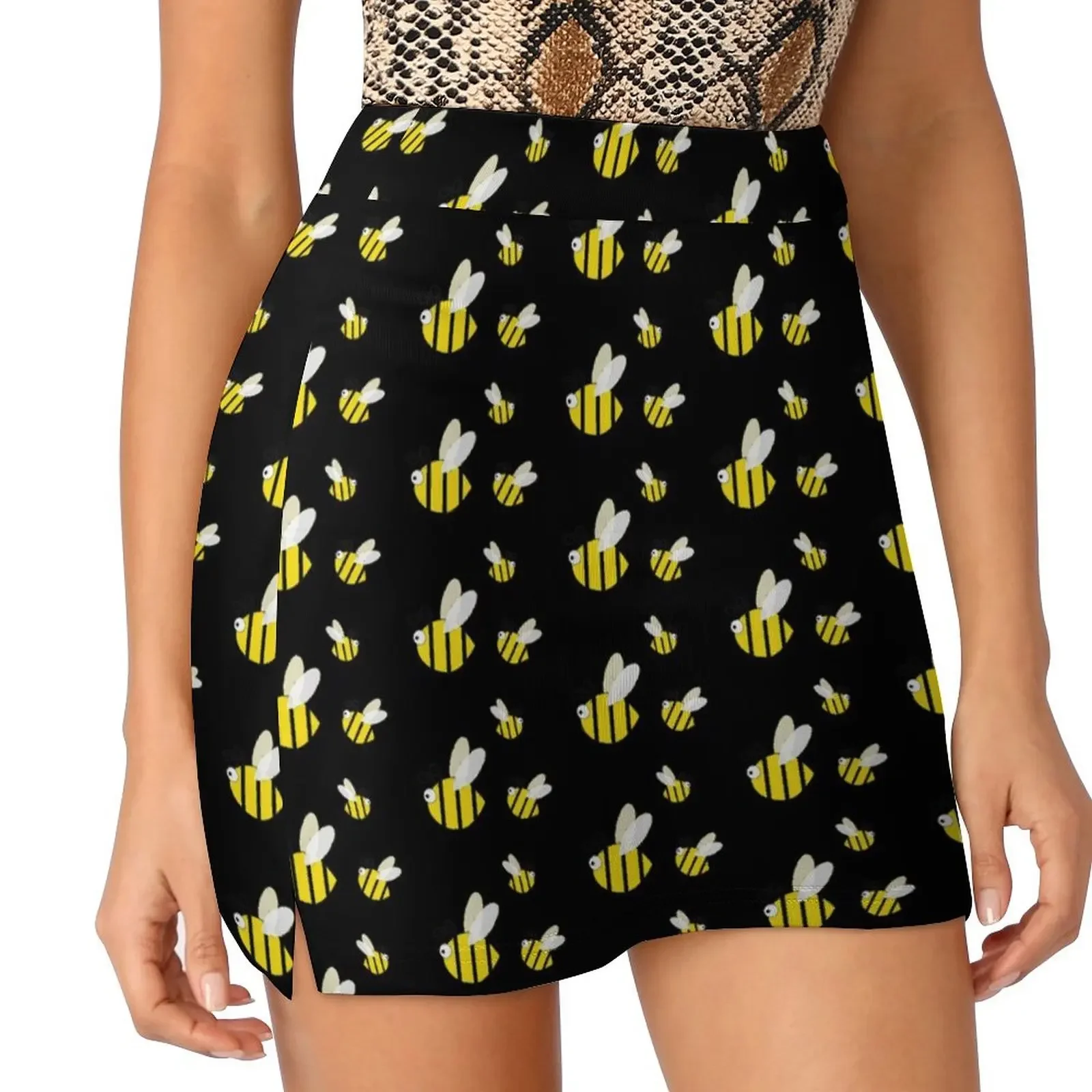 Cute bee on black background. Check my other bees. Mini Skirt fairy grunge sexy skirt korean luxury clothing Skirt shorts