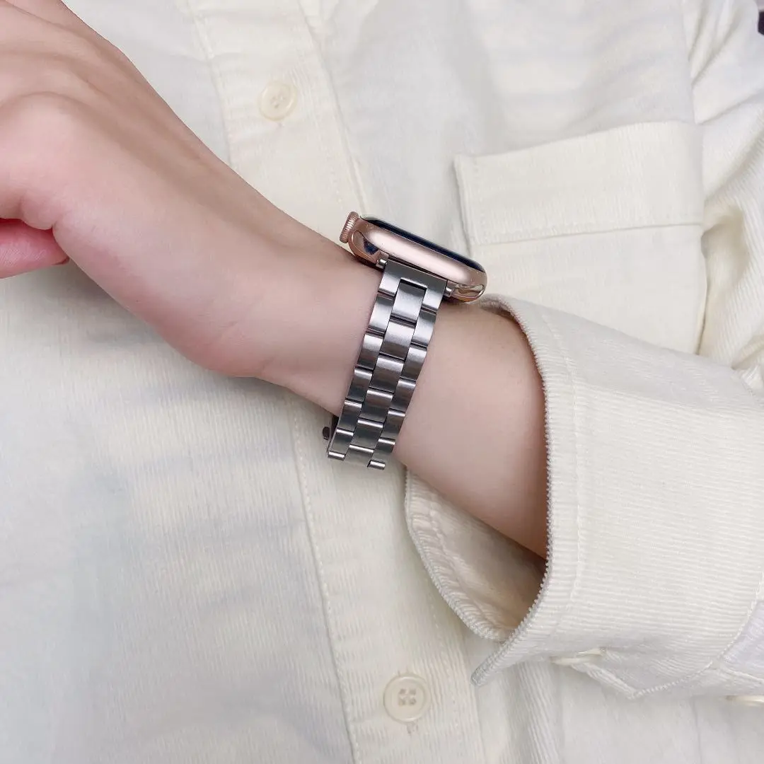 خفيفة الوزن 49 مللي متر المعادن حزام ل سوار ساعة يد آبل SE 8 7 6 5 41/40/44 مللي متر ل iWatch الفولاذ المقاوم للصدأ ضئيلة رابط 42/38/45 مللي متر 4 3 2 1