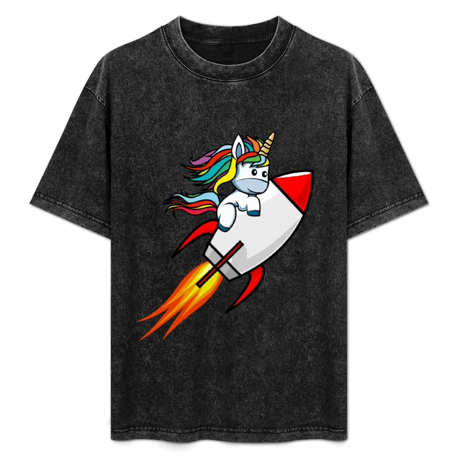 

Unicorn Rocket Flight (Black) T-Shirt Sport Basic Moisture Wicking Tee