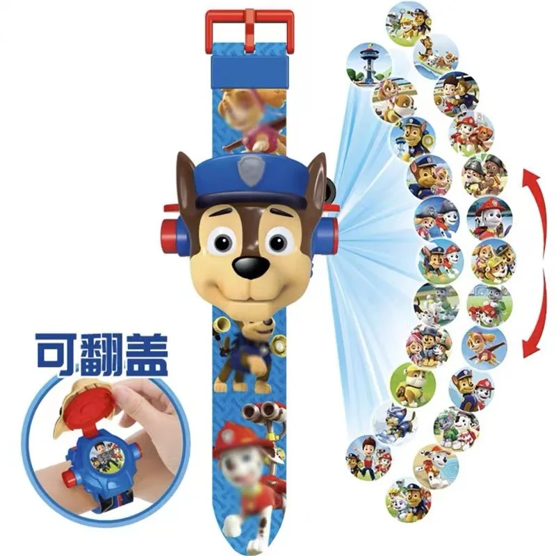 Paw Patrol Watch Cartoon Kids Projection Digital Watches Chase Skye Rubble Marshall Anime Figures Toy Wristband Children Gifts