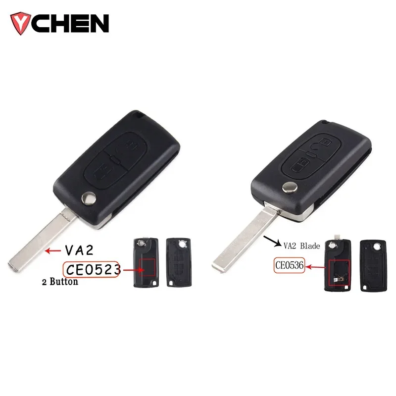 For Peugeot 207 307 308 407 607 807 Remote Key Case For Citroen C2 C3 C4 C5 C6 Flip Folding Car Key Shell 2/3/4 start Buttons