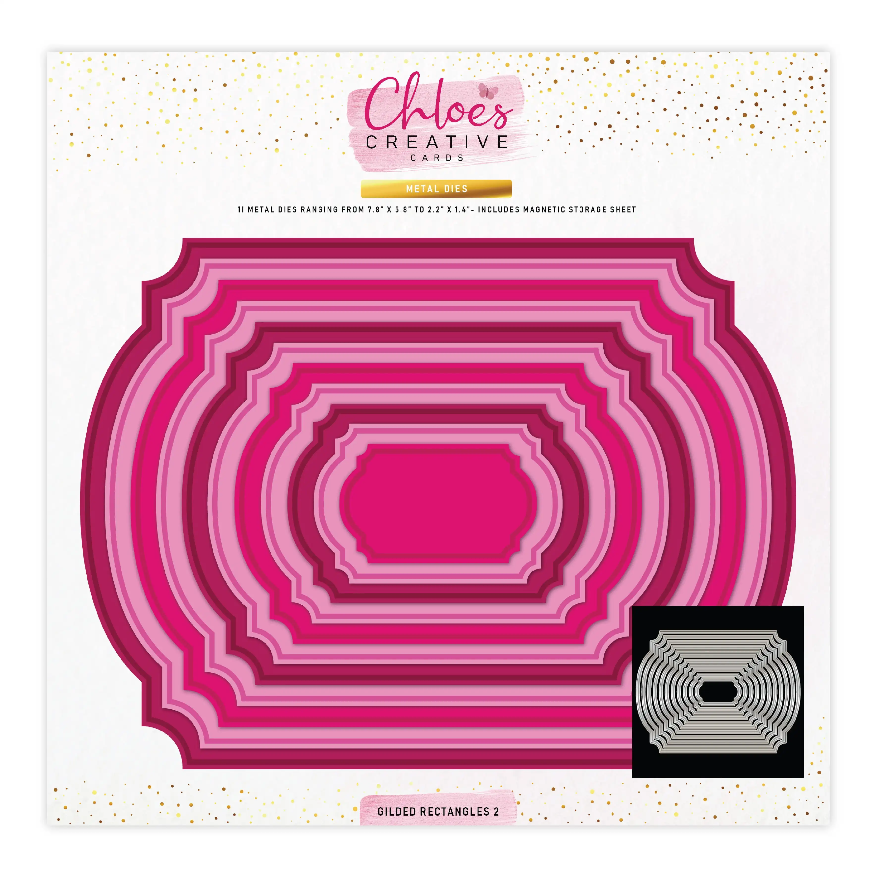 March 2026 New Chloes Gilded Squares Rectangles Butterflies Metal Cutting Dies and Stamps for DIY Handmade Scrapbooking Diary