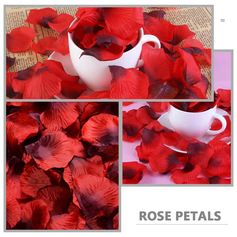 

2400pcs Realistic Simulation Rose Petals Artificial Flowers Wedding Party Decorations Holiday Cloth Petals Red Color