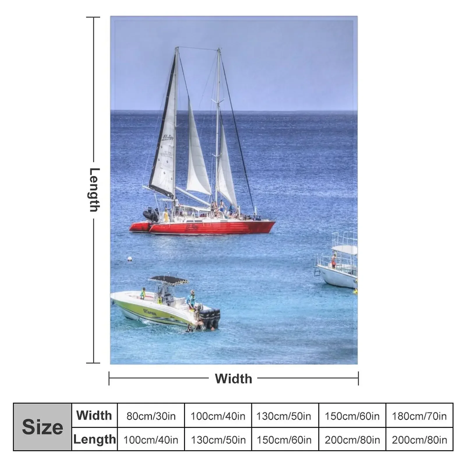 Barbados Blue Sea Catamaran Throw Blanket For Decorative Sofa for winter Blankets