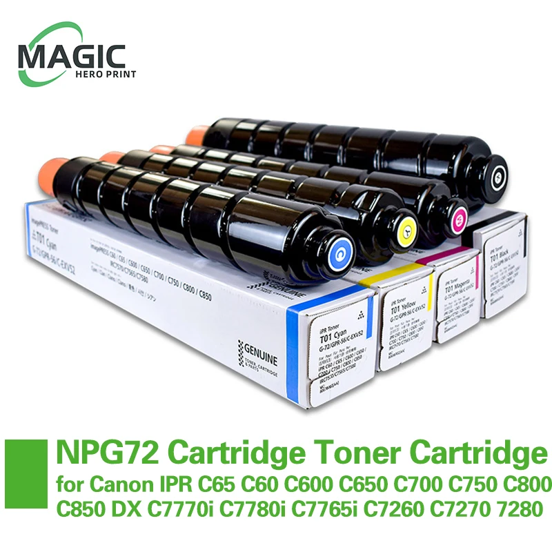 

T01 T07 NPG72 Color Toner Cartridge for Canon IPR C65 C60 C600 C650 C700 C750 C800 C850 DX C7770i C7780i C7765i C7260 C7270 7280