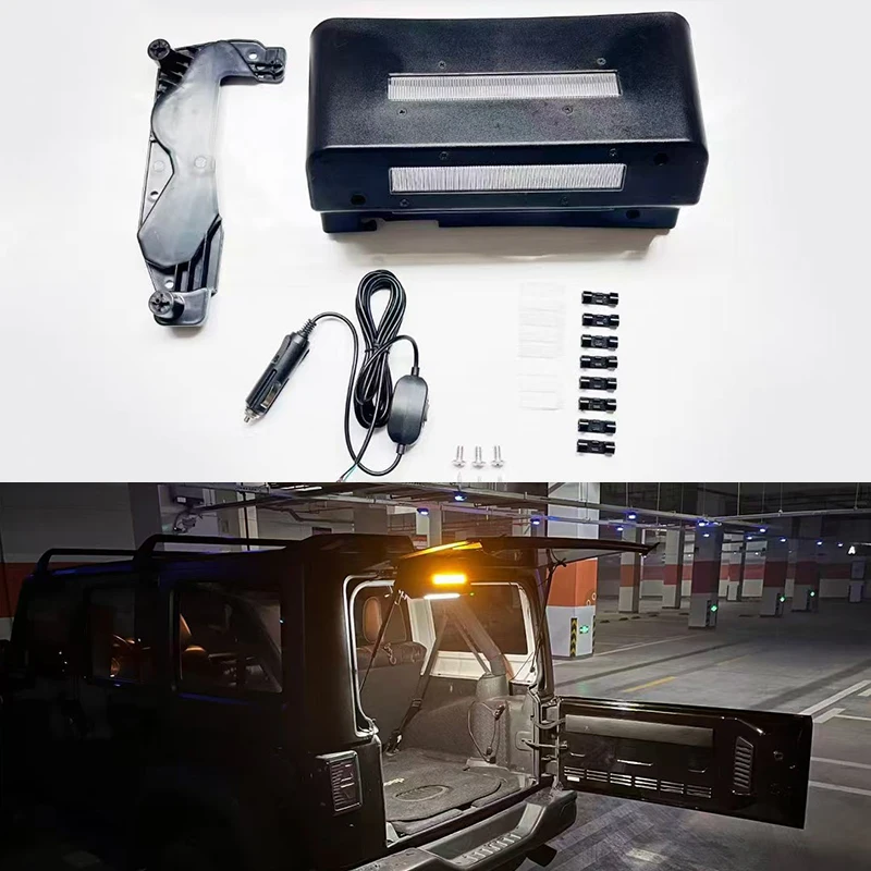 For Jeep Wrangler JK 2007-2017 JL 2018+ Led Tailgate Reading Lights Rear Trunk Outdoor Camping Dome Light White Amber Lamp