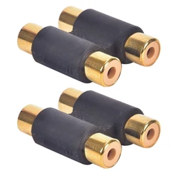 2Pcs/Set Dual 2 RCA Female to Female Coupler Audio Adapter Connector For Extending Audio Video Cable For Camera DVD Video Record