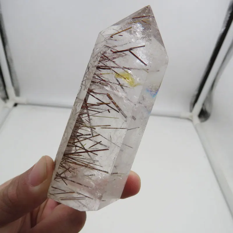 

120g Rare Natural Rock Clear Red & Green Tourmaline Quartz Crystal Wand Reiki Healing Home Decor 2024 Gift