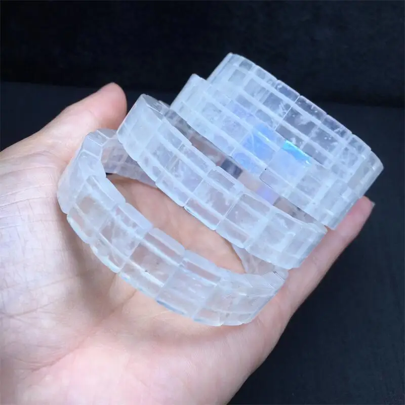 

Natural Blue Moon Stone Bangle String Charms Luxury Bracalet Fashion Personalized Men Women Holiday Gift 1PCS