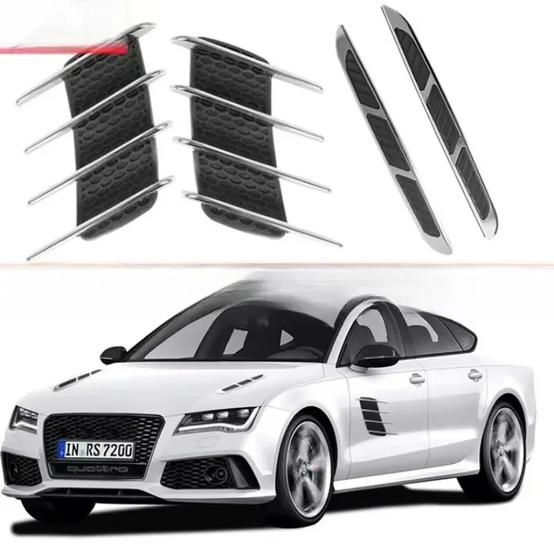 

1Set Car Shark Gill False Air Vent Sticker Universal Side Fender Hood Bonnet Decorative Flow Intake Trim Auto Styling Accessory