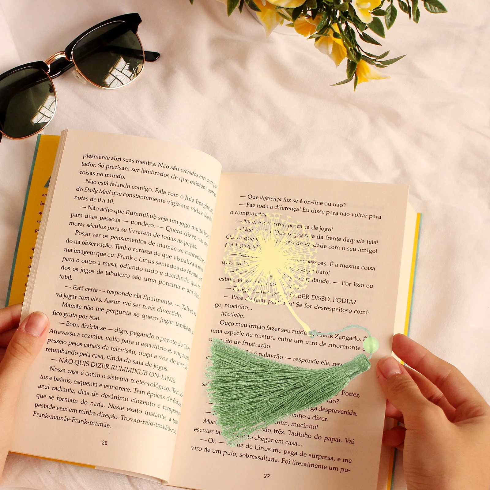 إشارة مرجعية معدنية ذهبية على شكل الهندباء مجوفة، إشارة مرجعية مزخرفة أنيقة للنساء، فكرة هدية للقراءة الإبداعية