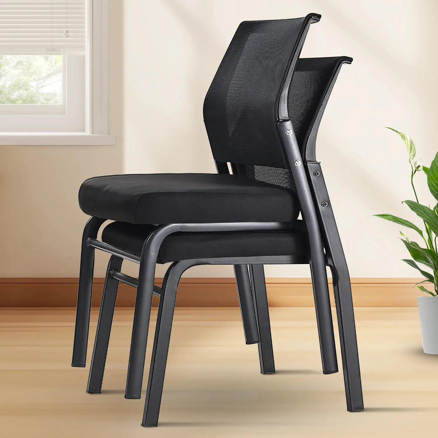 office Computer chair, home chair, breathable and ergonomic chair with lumbar support, stackable conference room chair,
