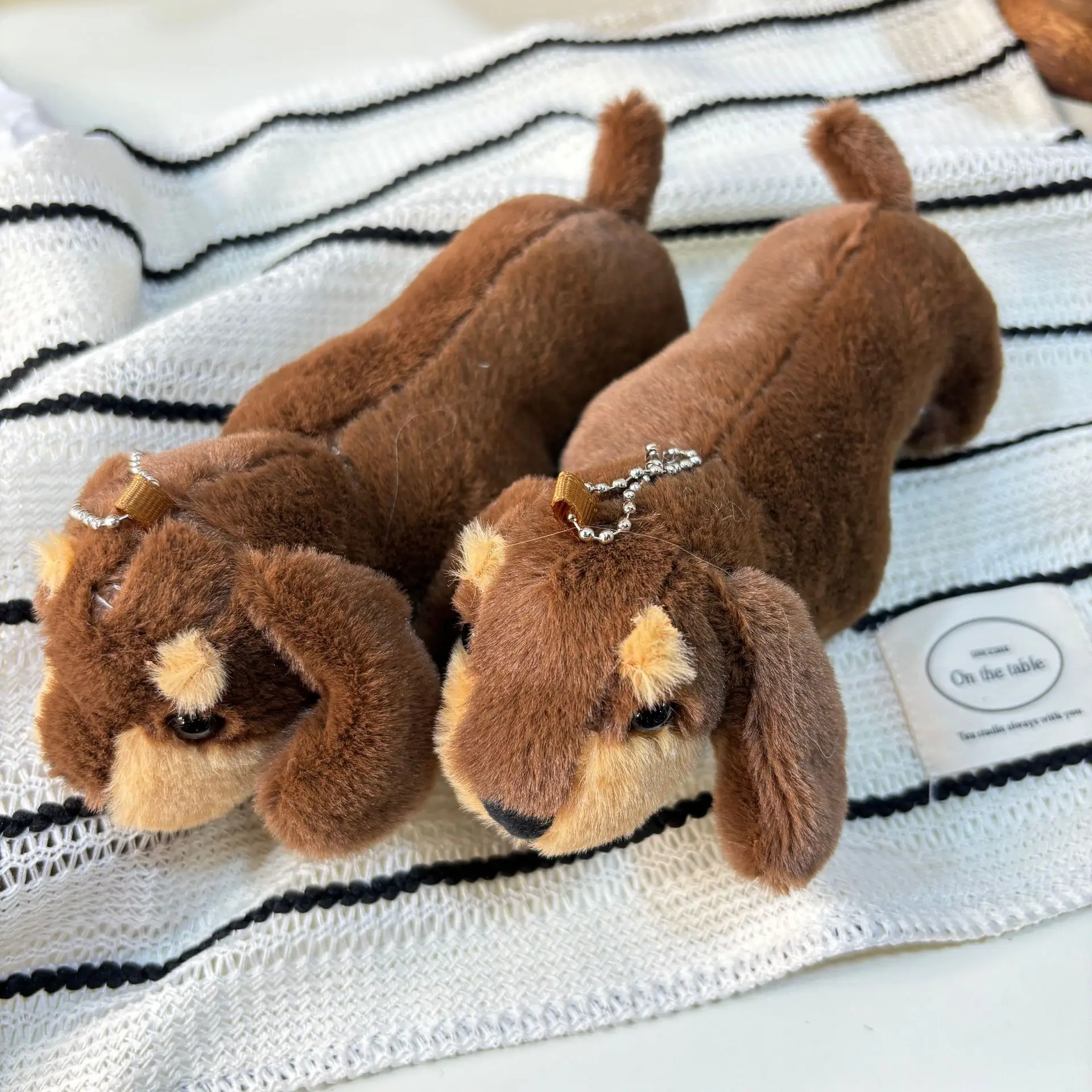 Korean Version Of The Cute Dachshund Plush Doll Toy Cartoon Simulation Animal Pet Puppy Plush Doll Pendant Keychain Funny Gift