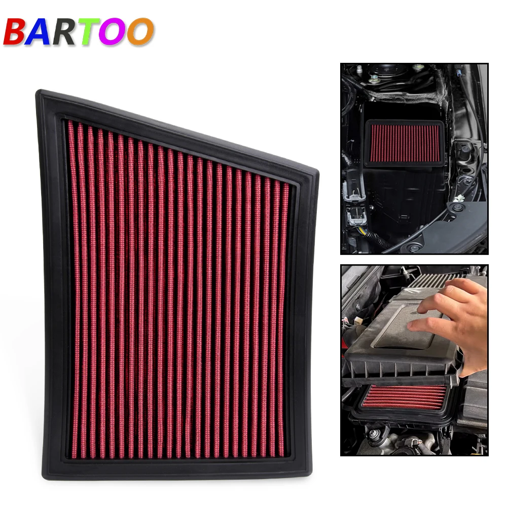 Bartoo High-Flow Air Filter For MINI Cooper 1.5T/2.0T & BMW 1/2/X1/X2 Series 1.2T/1.5T/2.0T Washable Reusable OFI253-RED