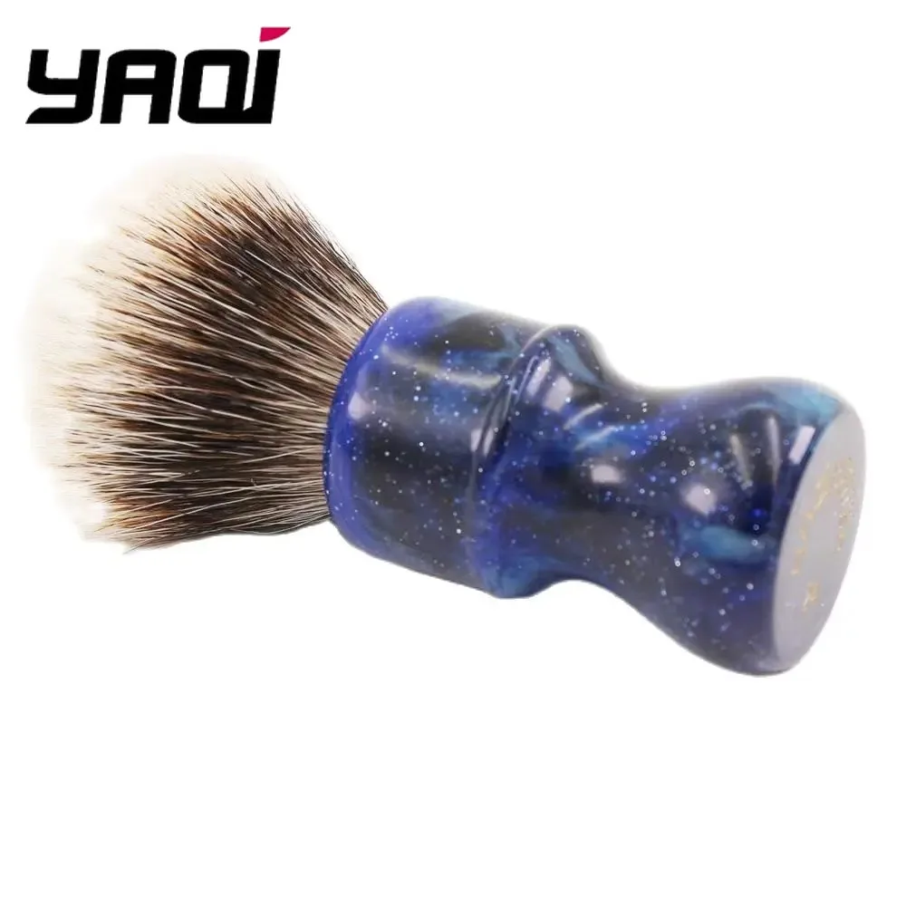 YAQI 24MM Mysterious Space Color Handle Two Band Badger Hair Knot Men Shaving Brushes and Shaving Soap Set