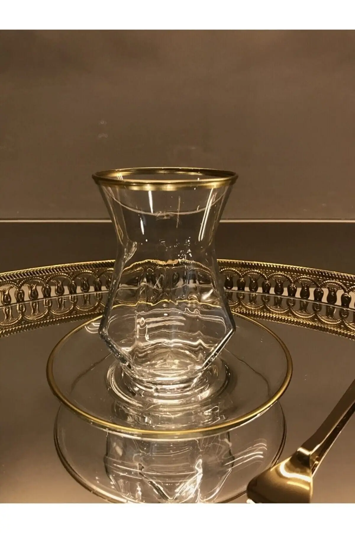 DOLBOVI Gilded Alya Tea Set 12 Parça English Tea Glass Cup