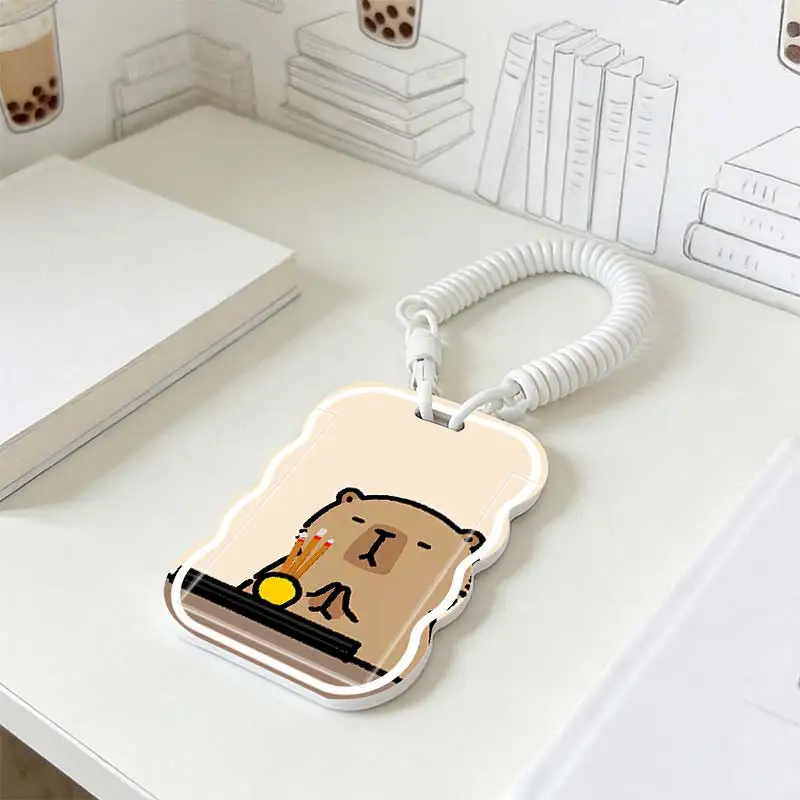 Card Protective Case for Stretchable Spring Cord Student Bus/Meal Card Protection Case Photo Protector Kpop Photocard Holder