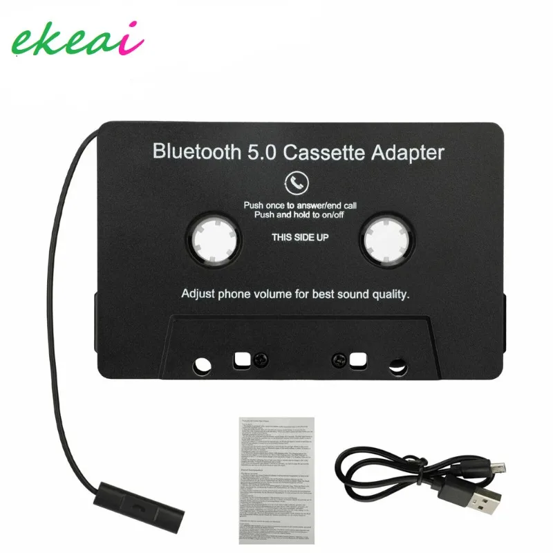 Wireless Bluetooth 5.0 Converter Car Tape AAC MP3 SBC 3.5mm AUX HIFI Stereo Audio Adapter Cassette with Mic