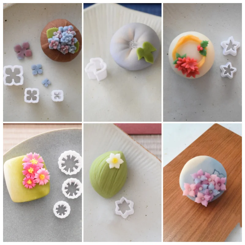 Japanese Wagashi Decoration Tools Resin Cutters Mini Leaf/flower Cutter DIY Japanese Desserts Polymer Clay Cutter