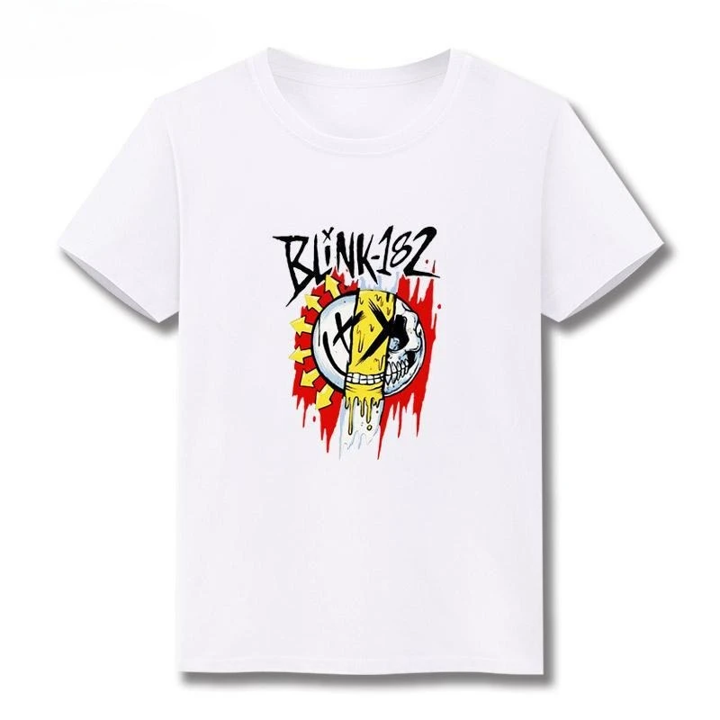

Rock Blink182 Band Peripheral Pure Cotton Short-sleeved T-shirts, Loose Blink 182 Clothes, Team Uniforms, Summer Trendy Tops