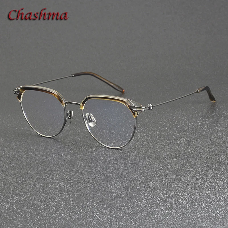 Chashma Prescription Glasses Women Elegant Round Fashion Optical Frame Eyewear Acetate Pure Titanium High End Ultra Light Gafas