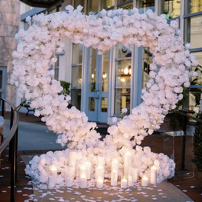 

White Flower Arch Chinese Wedding Flower Arch Decoration and Flame Retardant Rose
