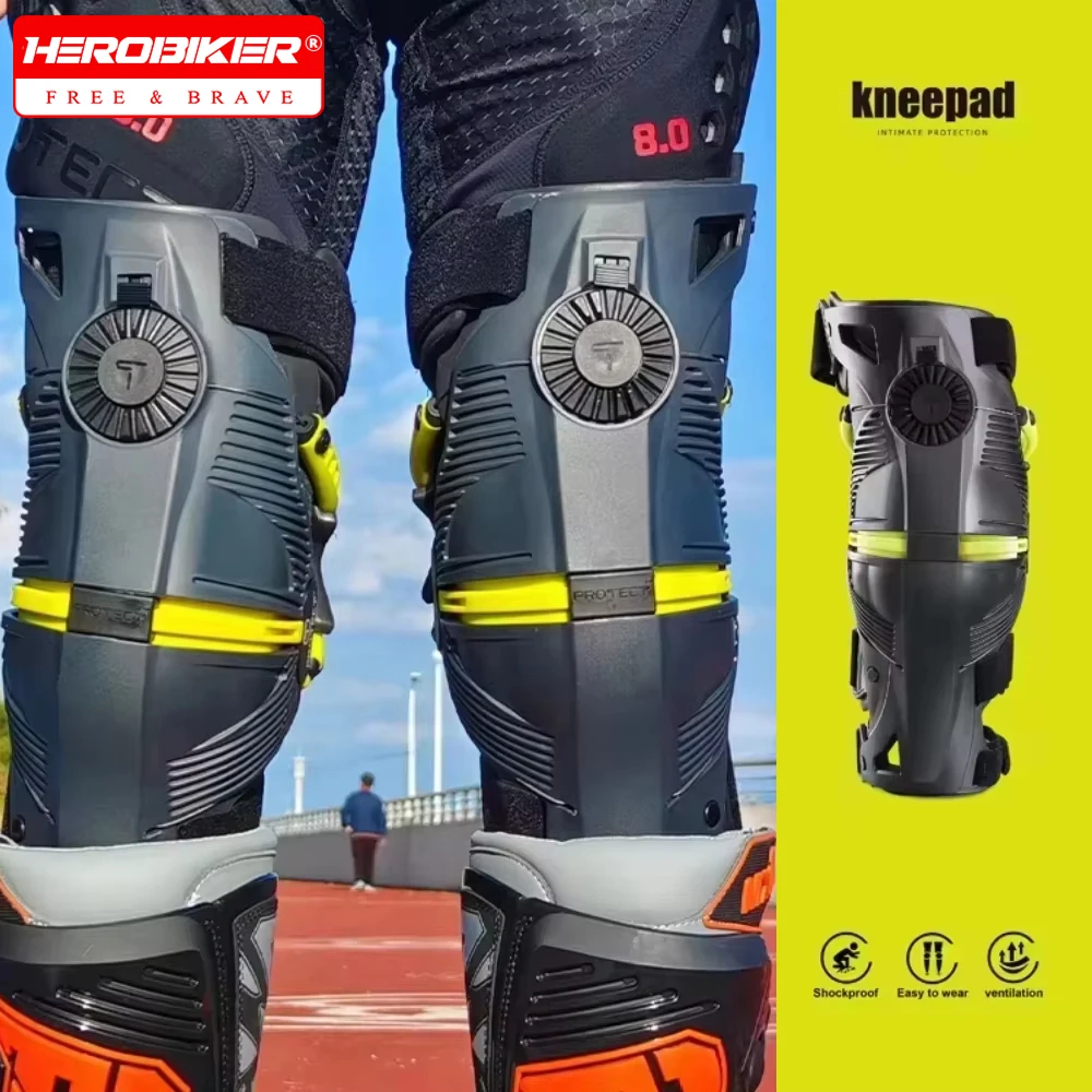 

Защитные наколенники для мотокросса, езда по бездорожью и шоссе, механическая защита ног и защита экзоскелета, наколенники для мотоцикла