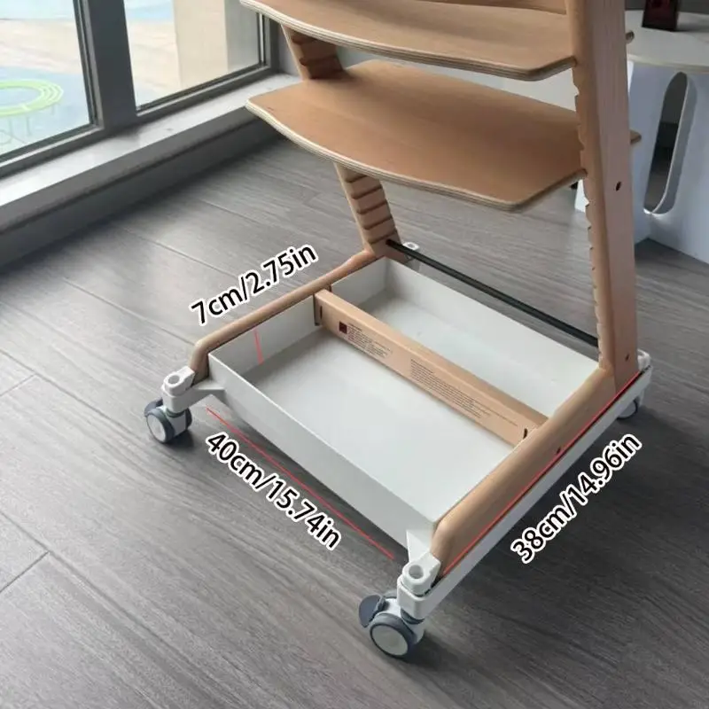 بكرة كرسي مرتفع دوارة مستقرة للأطفال تتميز بـ 4 قطع عجلات فرامل آمنة وبنية بلاستيكية مريحة A2UB