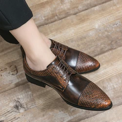 British pointed casual leather shoes for men Korean version nightclub hairstylist formal business retro fashion shoes 48 size 47