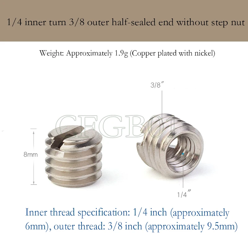 Microphone Stand Screw 3/8-1/4 to 1/4-3/8 inch Conversion Screw Nut Photography Installation Accessories Stable Adapter Screw