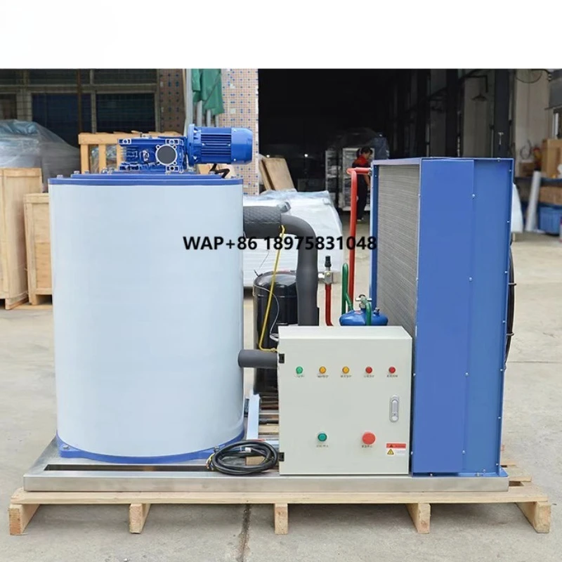 1 ton air cooled ice flake making machine Salt water container making machine Ice flake making machine