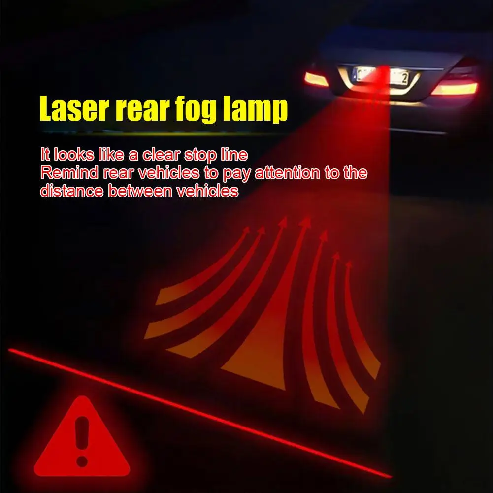LED Lamp Rearing Warning Light Anti Collision Rear-end Car & Motorcycles Laser Tail Fog Light Auto Brake Parking Set Car Styling - Image 3