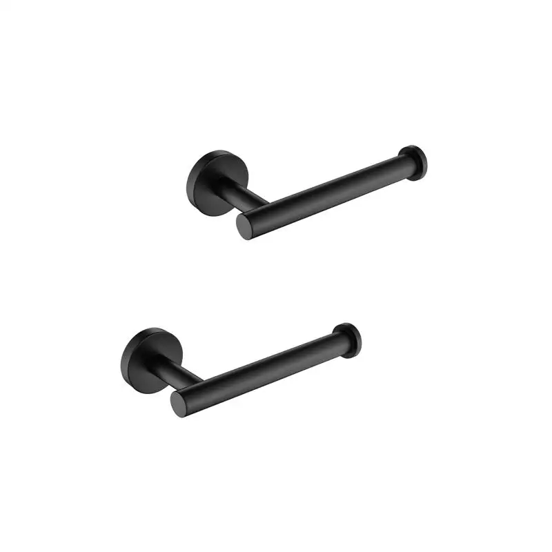 

2 Pack Toilet Paper Holder - Matte Black Stainless Steel Tissue Holder for Kitchen and Bathroom, Wall Mounted Towel Rack,