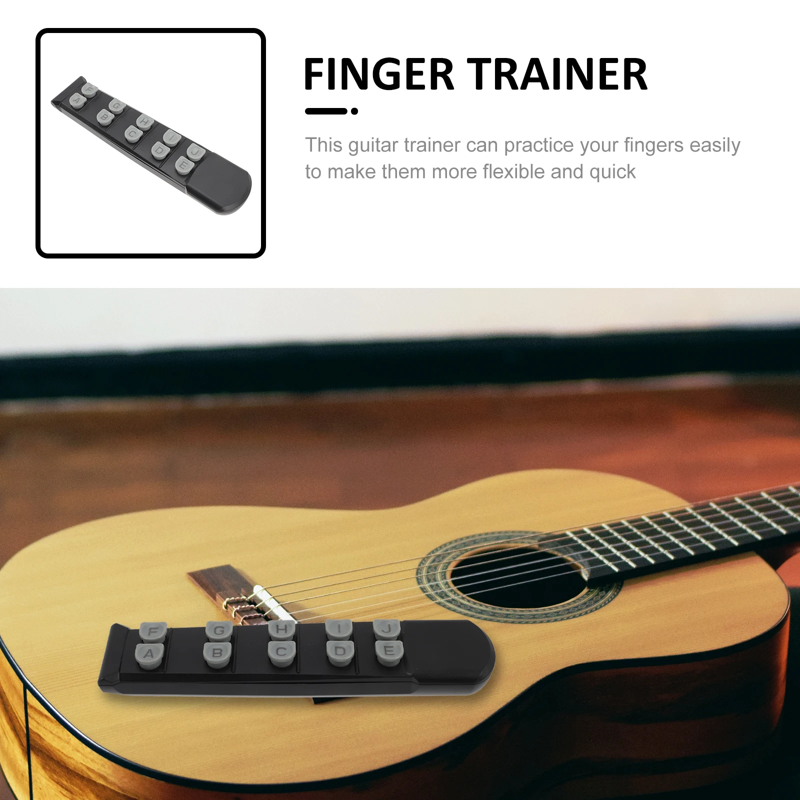 

Guitar Finger Strength Trainer Exerciser Plastic Enhancer Workout Tool Beginner Practice Supplies Abs Muscle Memory