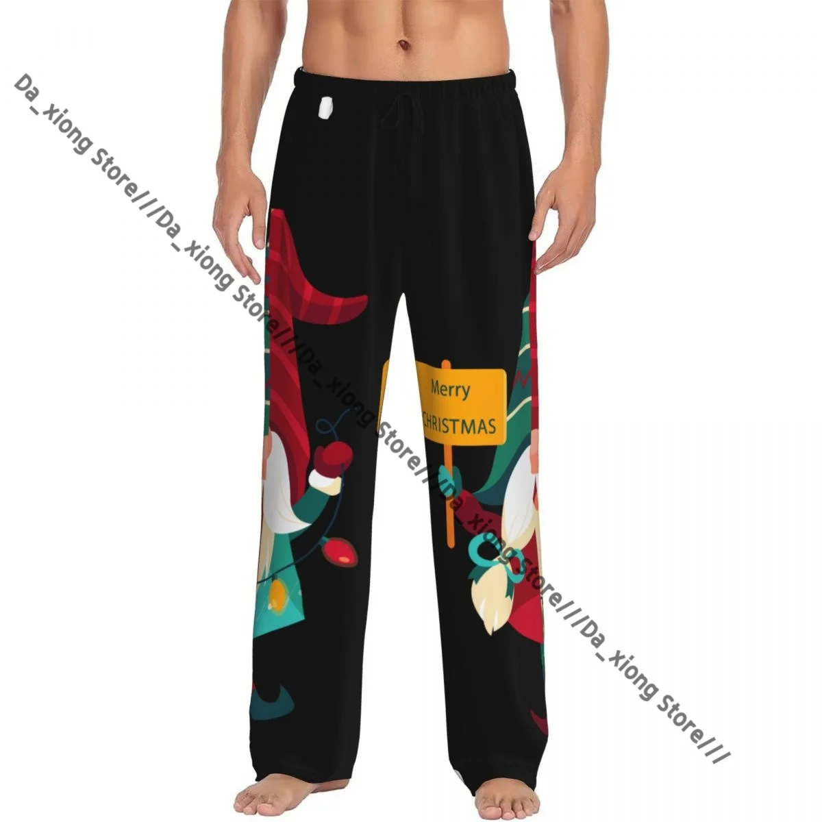 

Men's Sleepwear Loose Sleep Pants Pajamas Christmas Cute Gnomes Long Lounge Bottoms Casual Homewear