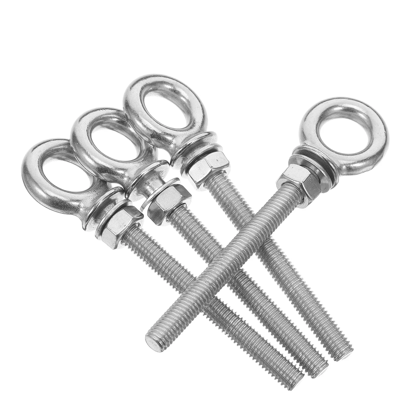 

4Pcs Stainless Steel Machinery Eyebolt Heavy Duty Lifting Eye Bolts M8x80 Corrosion Resistant Smooth Finish Universal
